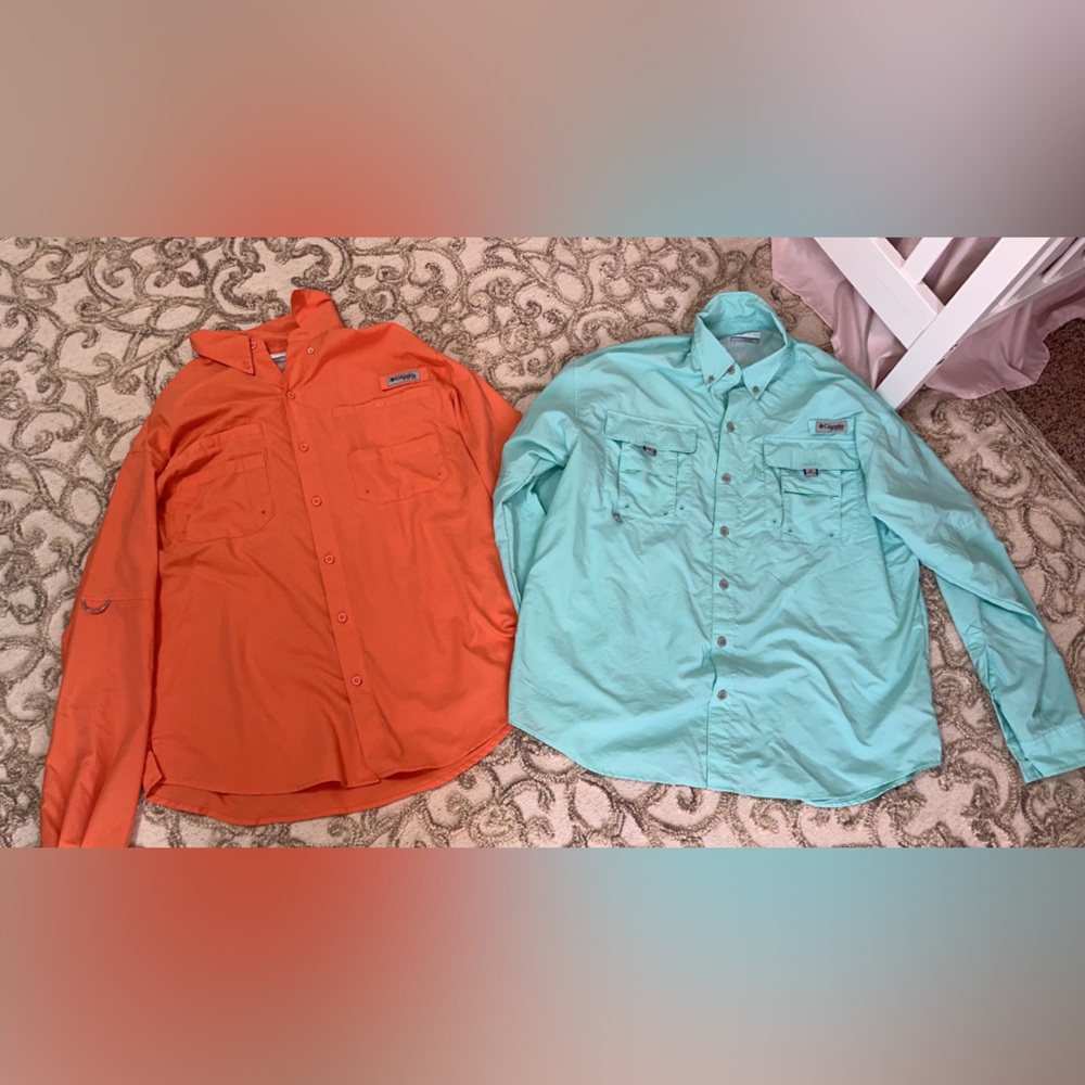 Mens Columbia shirt bundle “2” windbreaker fishing shirts